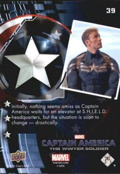 2014 Upper Deck Captain America The Winter Soldier - Silver Patriotic Foil #39 Initially, nothing seems amiss as Captain America Back