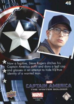 2014 Upper Deck Captain America The Winter Soldier - Silver Patriotic Foil #46 Now a fugitive, Steve Rogers ditches his Captain A Back