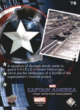 2014 Upper Deck Captain America The Winter Soldier - Silver Patriotic Foil #76 A squadron of Quinjets stands ready to guard S.H.I Back