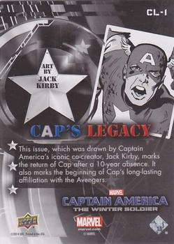 2014 Upper Deck Captain America The Winter Soldier - Cap's Legacy #CL-1 Jack Kirby Back