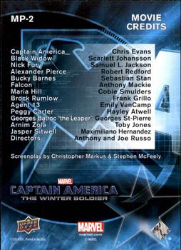 2014 Upper Deck Captain America The Winter Soldier - Movie Posters & Credits #MP-2 Captain America : The Winter Solider Back