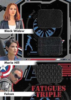 2014 Upper Deck Captain America The Winter Soldier - Fatigues Triple #FT-4 Black Widow / Maria Hill / Falcon Front