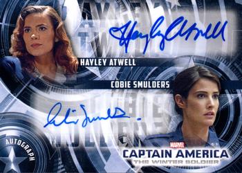 2014 Upper Deck Captain America The Winter Soldier - Actor Autographs Dual #AS Hayley Atwell / Cobie Smulders Front