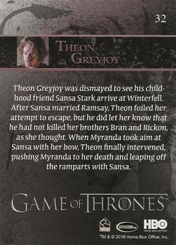 2016 Rittenhouse Game of Thrones Season 5 - Foil #32 Theon Greyjoy Back