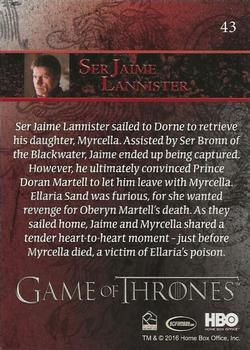 2016 Rittenhouse Game of Thrones Season 5 - Foil #43 Ser Jaime Lannister Back