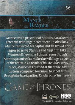 2016 Rittenhouse Game of Thrones Season 5 - Foil #56 Mance Rayder Back
