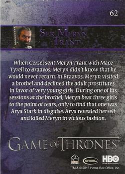 2016 Rittenhouse Game of Thrones Season 5 - Foil #62 Meryn Trant Back