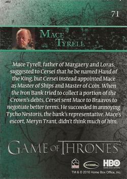2016 Rittenhouse Game of Thrones Season 5 - Foil #71 Mace Tyrell Back