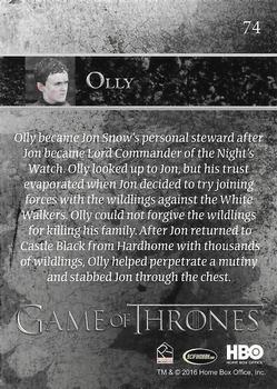 2016 Rittenhouse Game of Thrones Season 5 - Foil #74 Olly Back