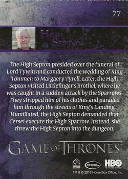 2016 Rittenhouse Game of Thrones Season 5 - Foil #77 High Septon Back