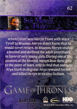2016 Rittenhouse Game of Thrones Season 5 - Gold #62 Meryn Trant Back