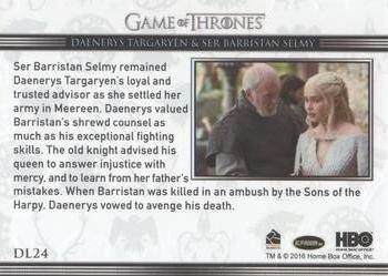 2016 Rittenhouse Game of Thrones Season 5 - Relationships #DL24 Daenerys Targaryen / Ser Barristan Selmy Back