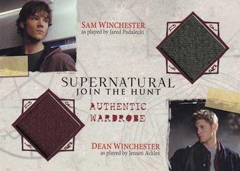 2014 Cryptozoic Supernatural Seasons 1-3 - Dual Wardrobe #DM01 Sam Winchester / Dean Winchester Front