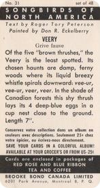1959 Brooke Bond (Red Rose Tea) Songbirds of North America #31 Veery Back