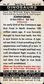 1963 Brooke Bond (Red Rose Tea) Dinosaurs #47 Ichthyornis Back