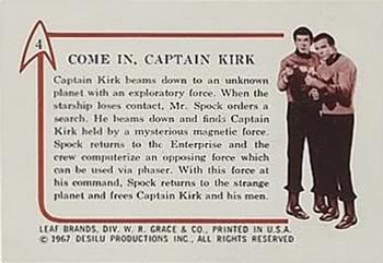 1967 Leaf Star Trek #4 Come In, Captain Kirk Back