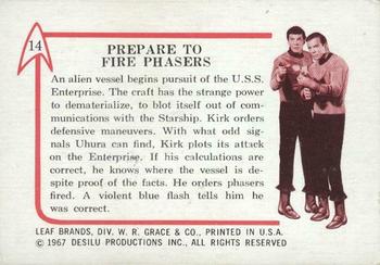 1967 Leaf Star Trek #14 Prepare to Fire Phasers Back