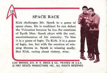 1967 Leaf Star Trek #18 Space Race Back