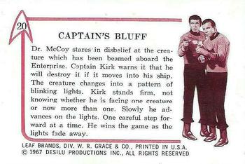 1967 Leaf Star Trek #20 Captain's Bluff Back