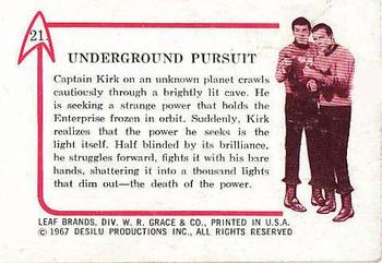 1967 Leaf Star Trek #21 Underground Pursuit Back