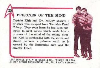 1967 Leaf Star Trek #30 Prisoner of the Mind Back