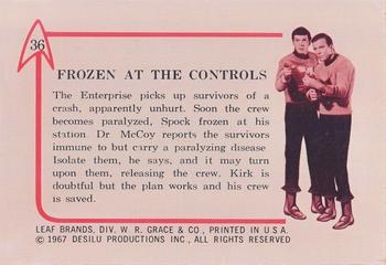 1967 Leaf Star Trek #36 Frozen at the Controls Back