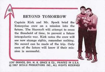1967 Leaf Star Trek #40 Beyond Tomorrow Back