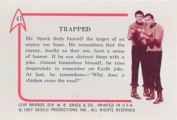 1967 Leaf Star Trek #41 Trapped Back