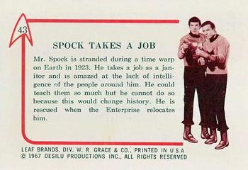 1967 Leaf Star Trek #43 Spock Takes a Job Back