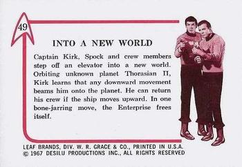 1967 Leaf Star Trek #49 Into a New World Back