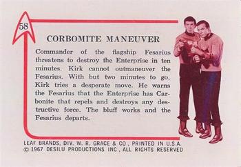 1967 Leaf Star Trek #58 Corbomite Maneuver Back