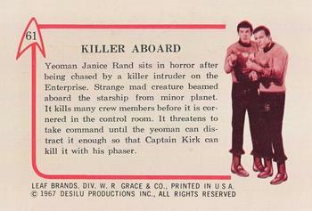 1967 Leaf Star Trek #61 Killer Aboard Back