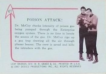 1967 Leaf Star Trek #67 Poison Attack! Back