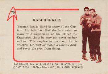 1967 Leaf Star Trek #72 Raspberries Back