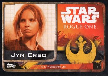 2016 Topps Star Wars Rogue One (UK Version) #1 Jyn Erso Back