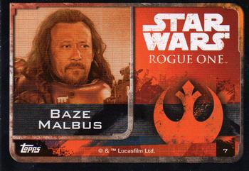 2016 Topps Star Wars Rogue One (UK Version) #7 Baze Malbus Back
