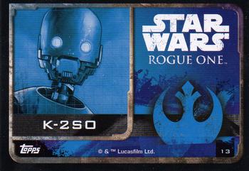 2016 Topps Star Wars Rogue One (UK Version) #13 K-2SO Back