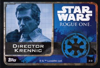 2016 Topps Star Wars Rogue One (UK Version) #22 Director Krennic Back
