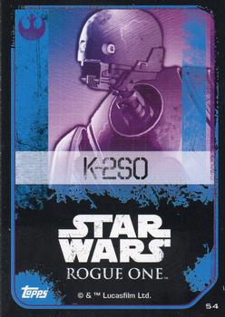 2016 Topps Star Wars Rogue One (UK Version) #54 K-2SO Back