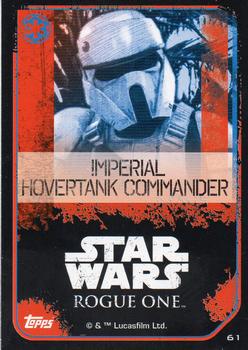 2016 Topps Star Wars Rogue One (UK Version) #61 Imperial Hovertank Commander Back
