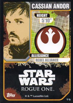 2016 Topps Star Wars Rogue One (UK Version) #75 Cassian Andor Back