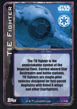 2016 Topps Star Wars Rogue One (UK Version) #178 TIE Fighter Back
