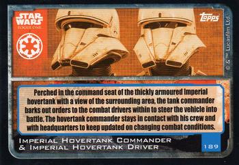 2016 Topps Star Wars Rogue One (UK Version) #189 Imperial Hovertank Commander & Imperial Hovertank Driver Back