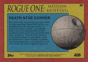 2016 Topps Star Wars Rogue One: Mission Briefing - Green #80 Death Star Gunner Back
