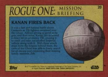 2016 Topps Star Wars Rogue One: Mission Briefing - Blue #20 Kanan fires back Back