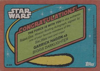 2016 Topps Star Wars Rogue One: Mission Briefing - Autographs #NNO Garrick Hagon Back