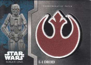 2016 Topps Star Wars Rogue One: Mission Briefing - Commemorative Patches #3 L-1 Droid Front