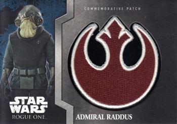 2016 Topps Star Wars Rogue One: Mission Briefing - Commemorative Patches #4 Admiral Raddus Front