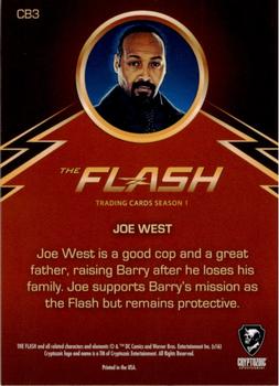 2016 Cryptozoic The Flash Season 1 - Character Bios #CB3 Joe West Back