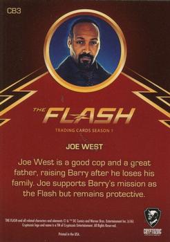 2016 Cryptozoic The Flash Season 1 - Character Bios Golden Glider Foil Stamp #CB3 Joe West Back